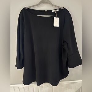 Green Envelope NWT Black 3/4 Bell Sleeve Top Plus Size 2X